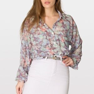 2/$40 American Apparel Chiffon Floral Blouse